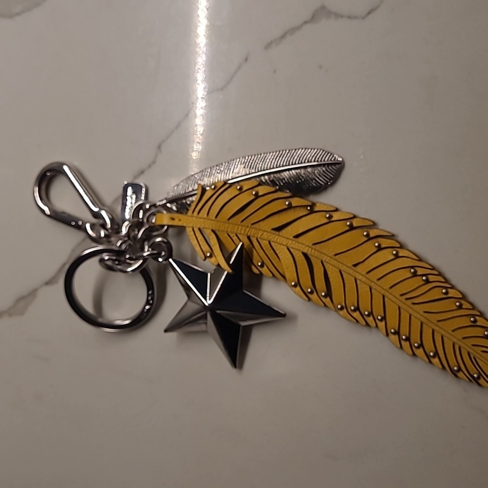Coach Yellow Feather, Silver Feather, Silver Star Keyring Handbag Fob